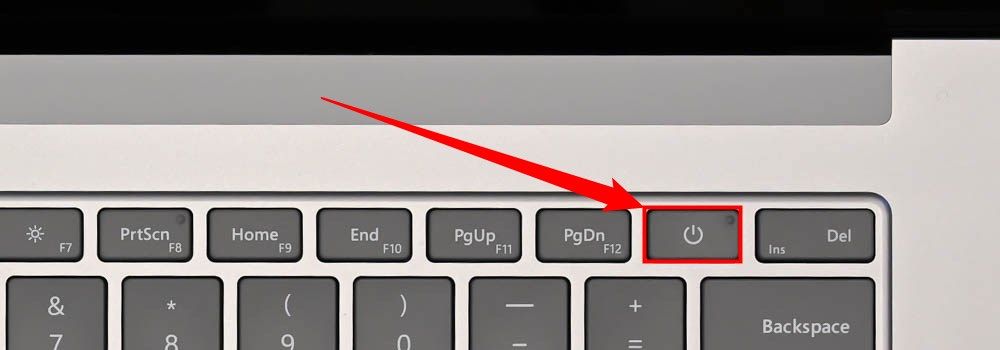 Press the Power button on a laptop to shut it off. 