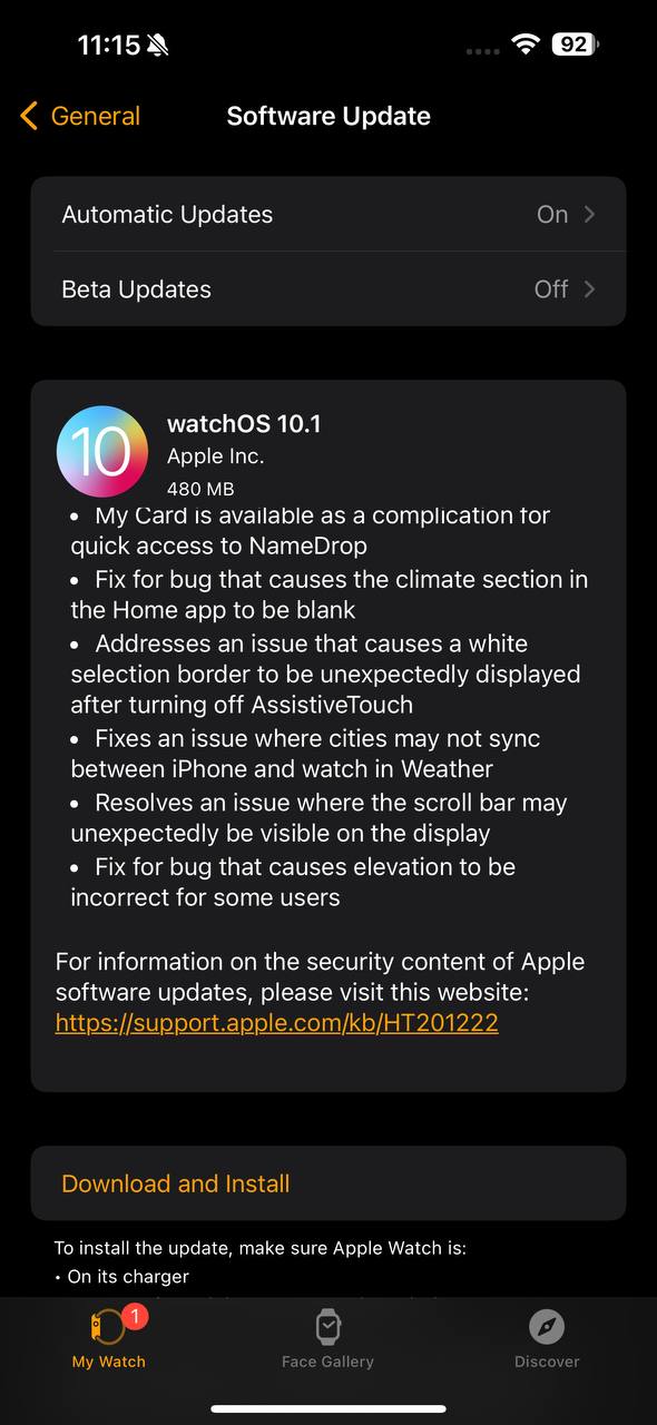 watchOS 10.1 rolling out 2