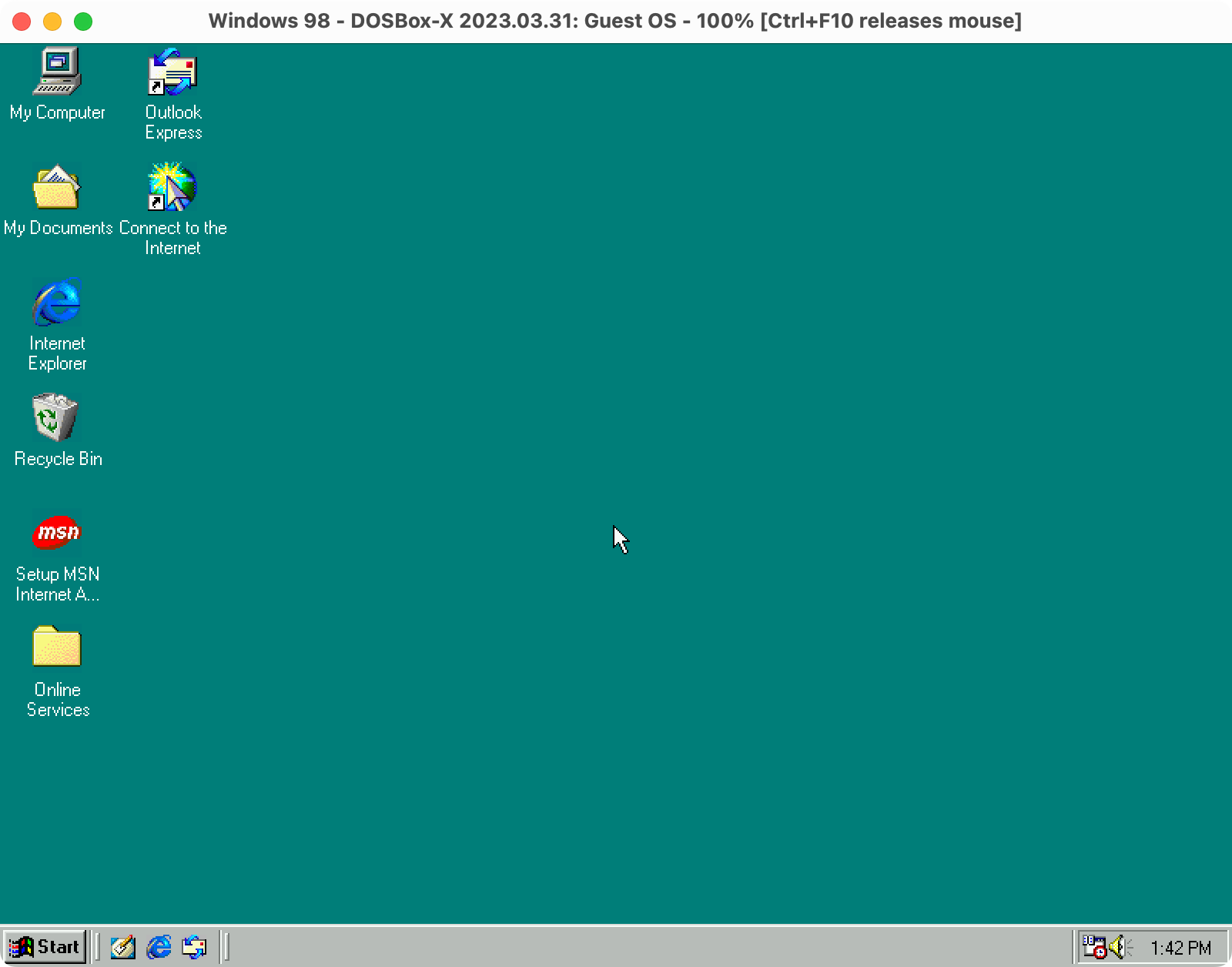 Windows 98 running in DOSBox-X.