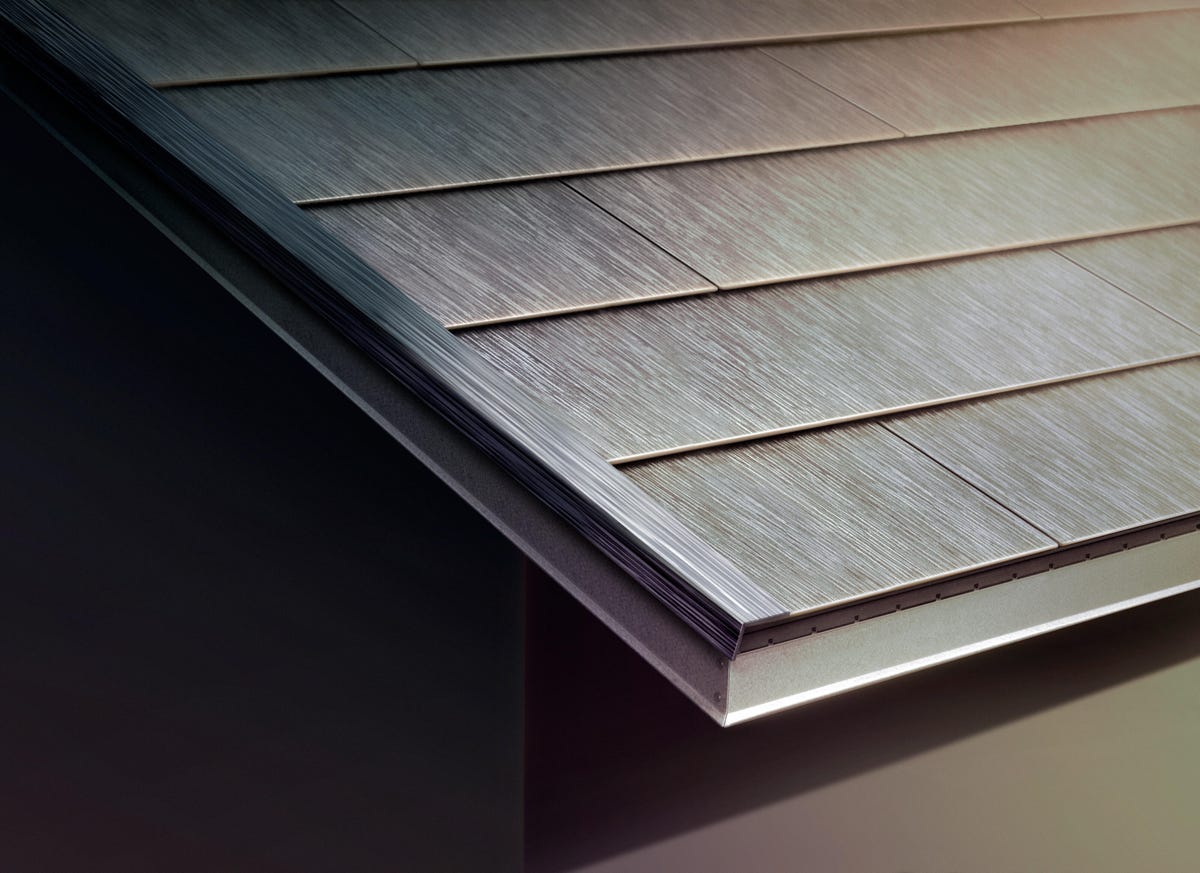 Tesla solar shingles up close