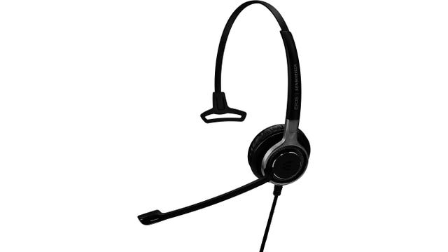 A single ear headset with boom mic