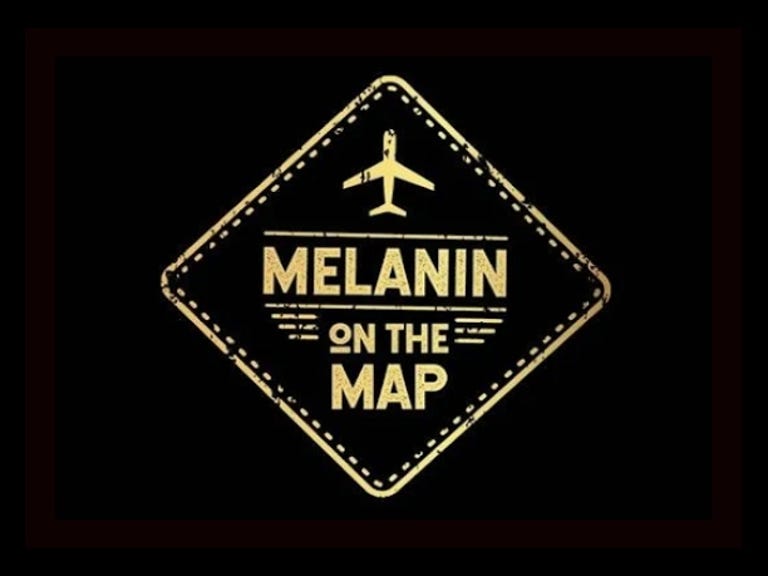 melanin on the map black and gold logo