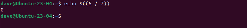 Dividing two integers on the Bash command line with a fractional remainder. The remainder is never shown.