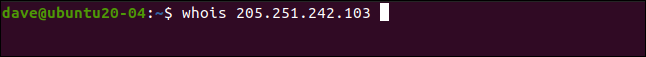 whois 205.251.242.103 in a terminal window