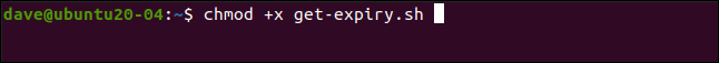 chmod +x get-expiry.sh in a terminal window