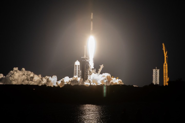 The SpaceX Falcon 9 rocket carrying the Dragon capsule soars upward after lifting off from Launch Complex 39A at NASA’s Kennedy Space Center in Florida on July 14, 2022, on the company’s 25th Commercial Resupply Services mission for the agency to the International Space Station. Liftoff was at 8:44 p.m. EDT. Dragon will deliver more than 5,800 pounds of cargo, including a variety of NASA investigations, to the space station. The spacecraft is expected to spend about a month attached to the orbiting outpost before it returns to Earth with research and return cargo, splashing down off the coast of Florida. 