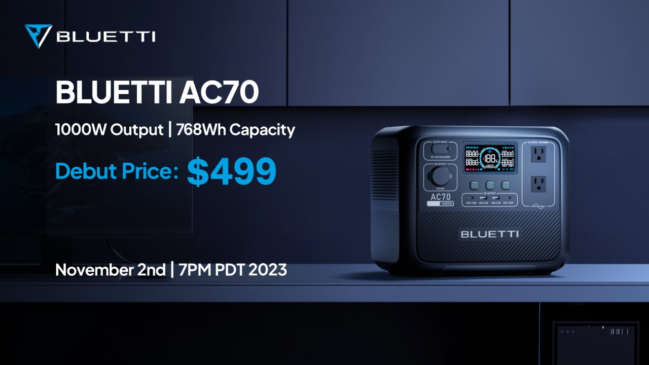 Enjoy portable power or backup power with the AC70.