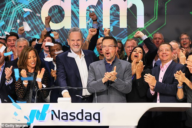 High hopes: Arm listed on New York’s Nasdaq stock exchange in September when it was valued at more than £50bn