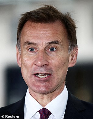 Change of plan: Jeremy Hunt had previously ruled out tax cuts in the Autumn Statement