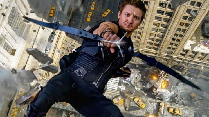 Jeremy Renner as Hawkeye in The Avengers.