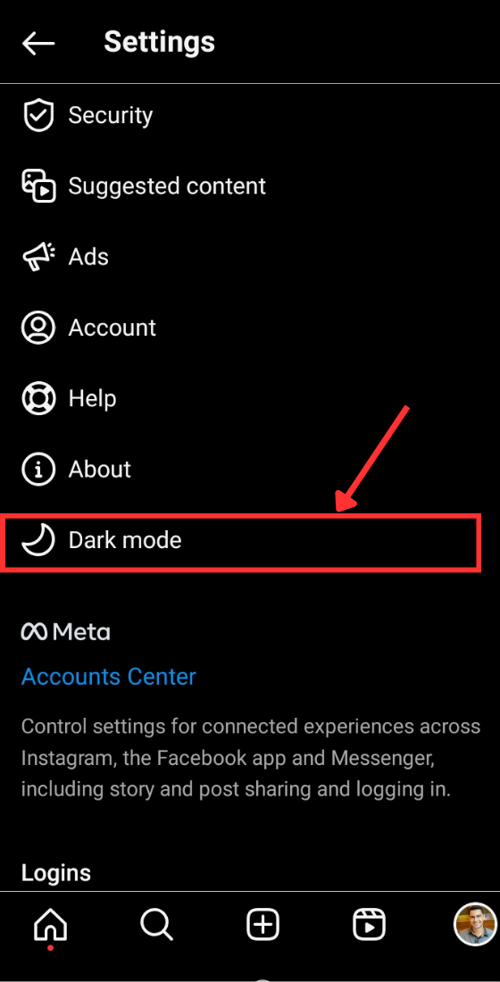 Instagram Dark Mode