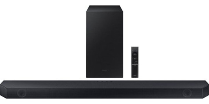 The Samsung Q-Series soundbar on a white background.