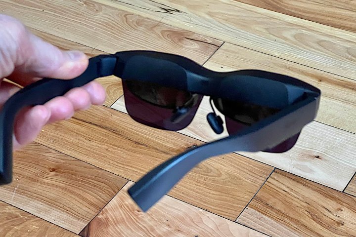 TCL RayNeo Air 2 smart glasses from the back, showing integrated shades.