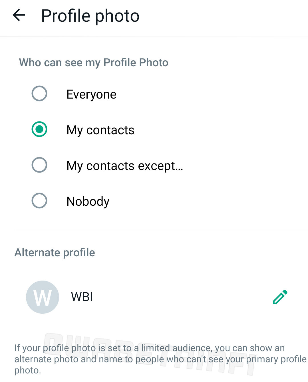 WhatsApp Alternate Profile feature