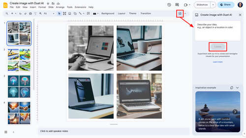 Google Slides image creation.