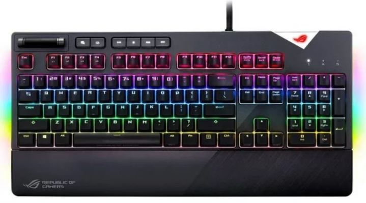 Top down view of Asus ROG Strix Flare gaming keyboard.