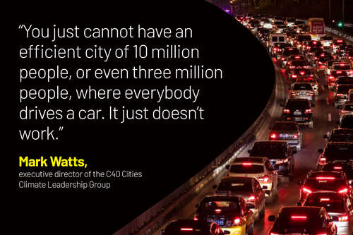 C40 Cities Mark Watts on vehicles in cities