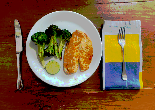 fish and broccoli on plate