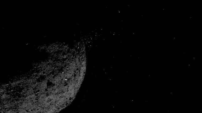 Bennu ejecting material in January 2019.