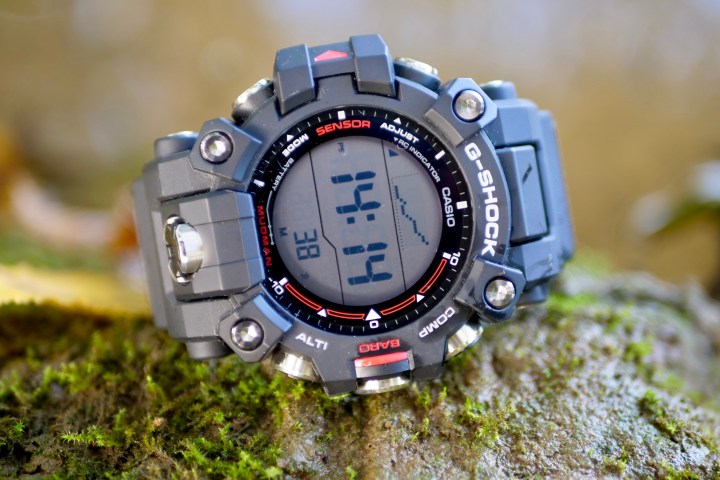 The G-Shock GW-9500 Mudman on some mud and grass.