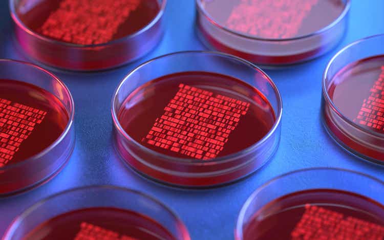 Petri dishes with samples for DNA sequencing