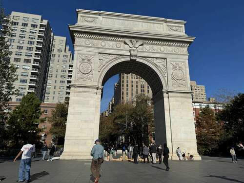 iPhone 15 Pro Max wide shot of Washington Square Arch