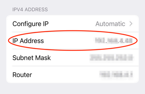 Screenshot of WiFi network settings on an iPhone