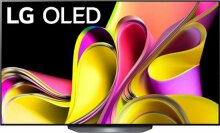 LG TV with yellow, pink, and purple ribbon screensaver