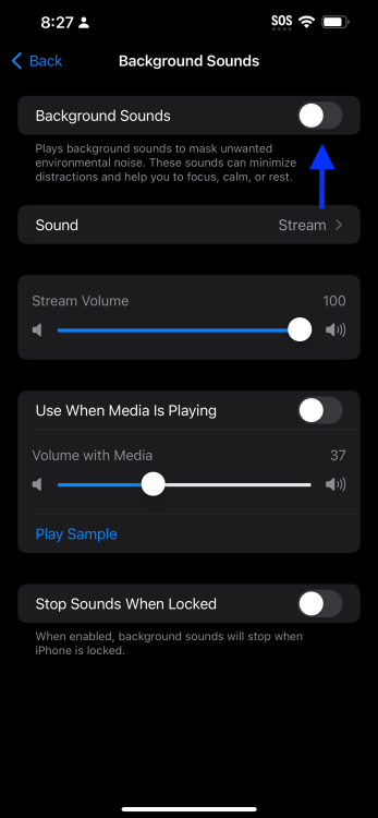 Background sounds on iOS 17
