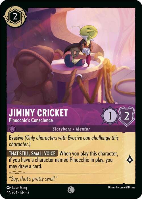 The Jiminy Cricket Disney Lorcana card