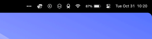 The Mac menu bar with a small selection of icons.