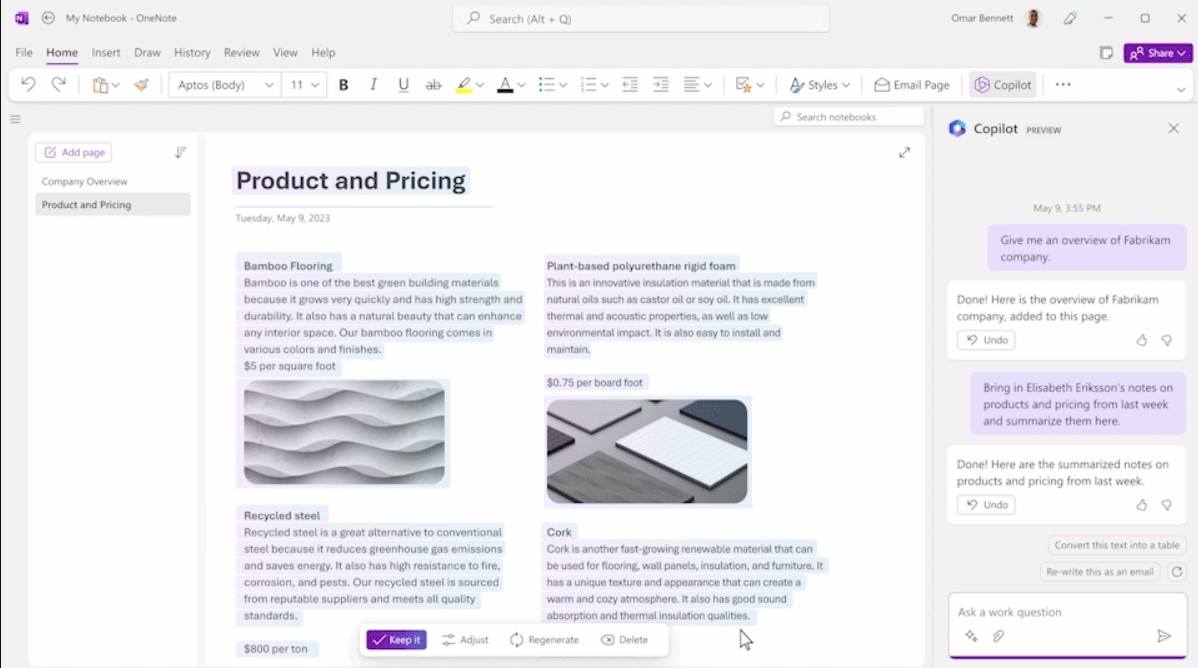 microsoft 365 copilot onenote