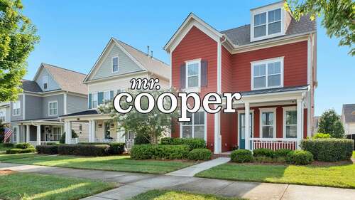 MrCooper logo over a neighborhood