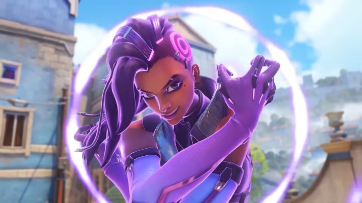 Sombra using her ultimate ability in Overwatch 2.