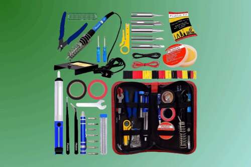 Plusivo Soldering Iron Kit on gradient background