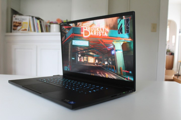 Cyberpunk 2077 running on the Razer Blade 17.