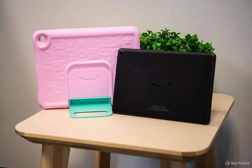 Amazon Fire HD 10 Kids case and tablet.