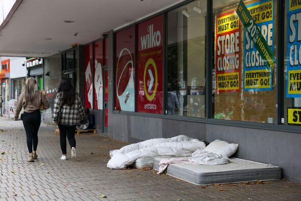 Mattress outside a Wilko store in UK