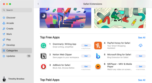 Safari Extensions on the Mac App Store