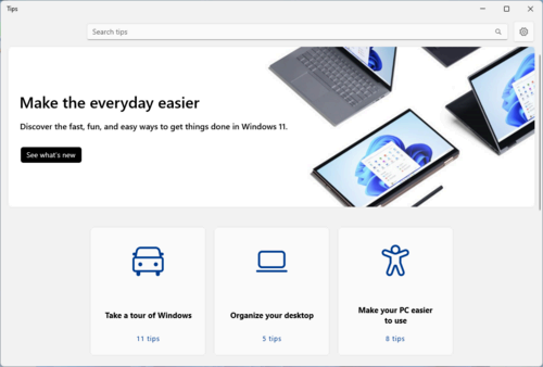 Windows 11 Tips app screenshot