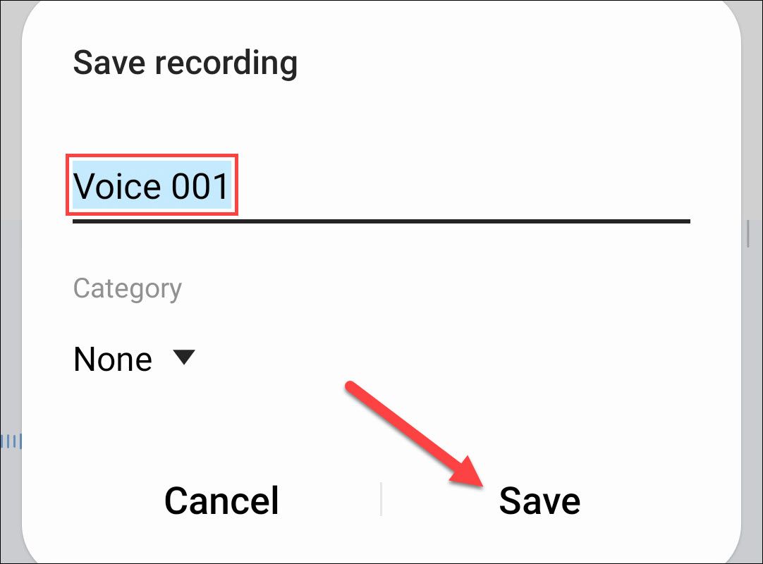 Save the recorded audio file.