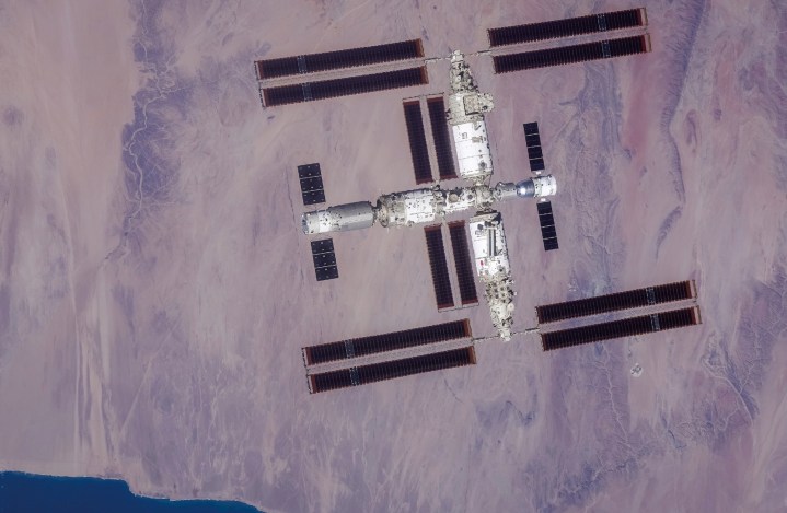 China's Tiangong space station shown from above.