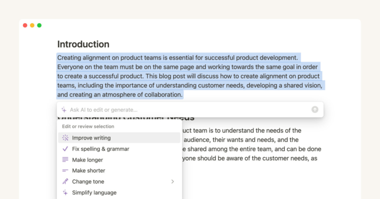 Notion’s AI.