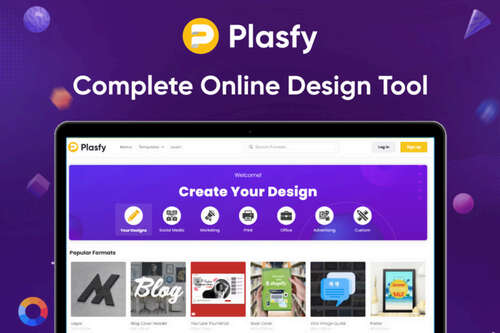 Promotional graphic for Plasfy.
