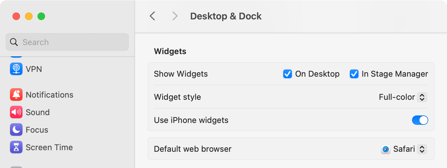 Change how widgets are displayed on your macOS desktop