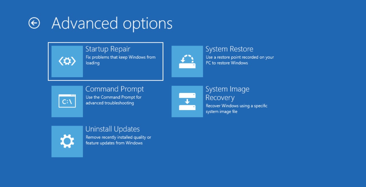 Windows 11 recovery environment