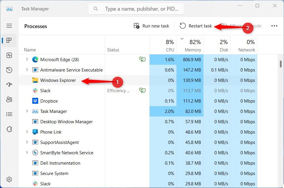 Windows 11 Task Manager Restart Task 