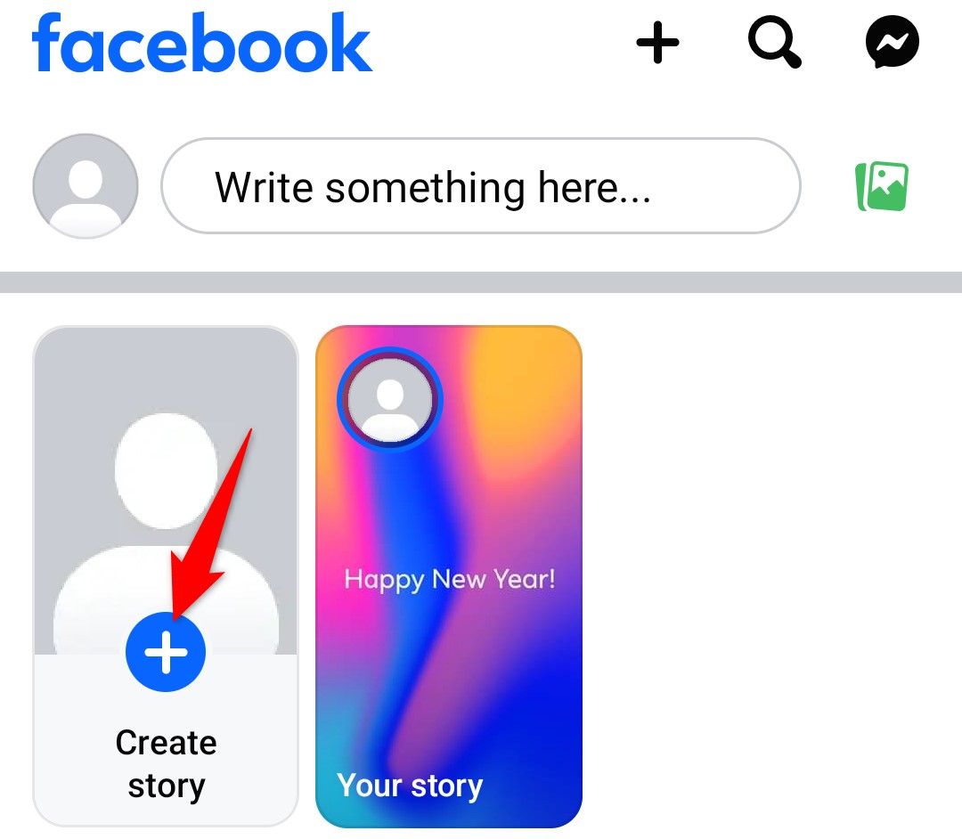 'Create Story' highlighted in Facebook's mobile app.