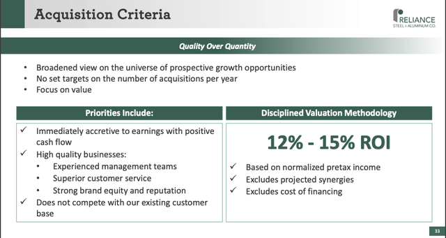 RS Acquisition Criteria