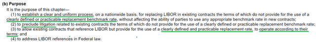 The purpose of The LIBOR Act